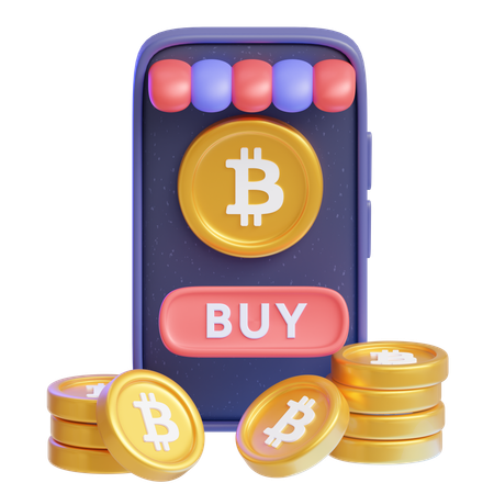 Bitcoin shop  3D Icon