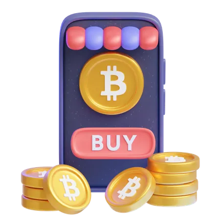 Bitcoin shop  3D Icon