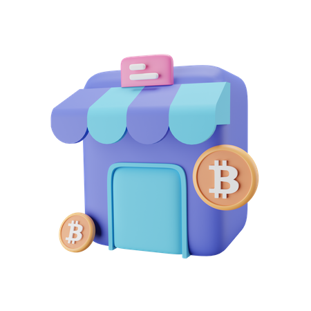 Bitcoin Shop  3D Icon