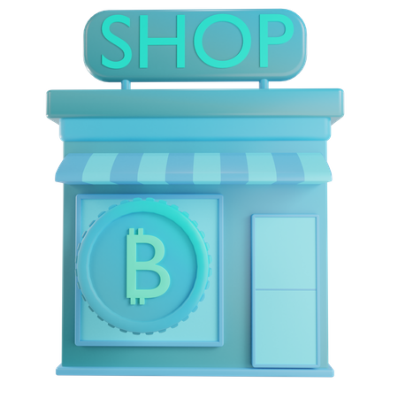 Bitcoin shop  3D Icon