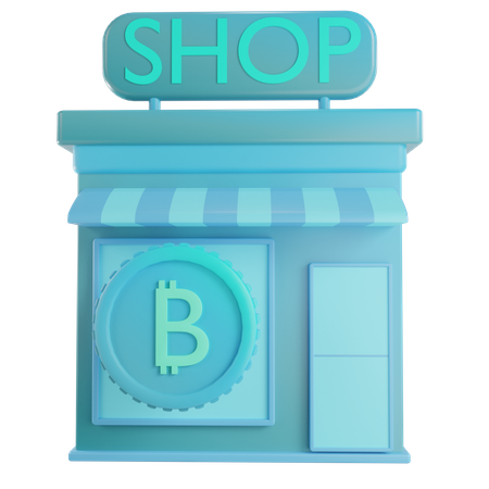 Bitcoin shop  3D Illustration