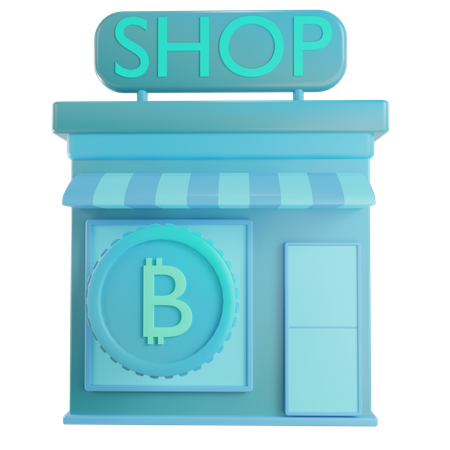 Bitcoin shop  3D Illustration