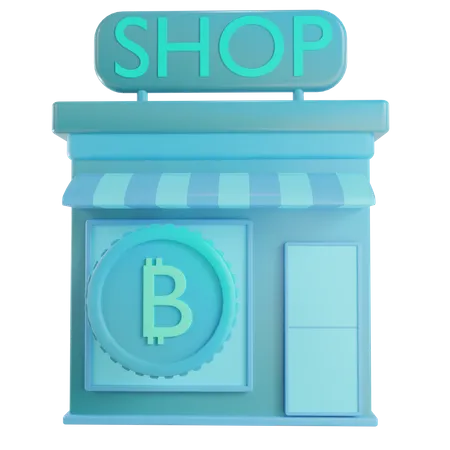 Bitcoin shop  3D Illustration