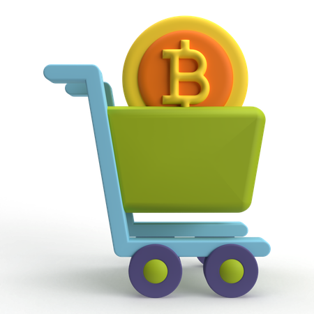 Bitcoin Shopping  3D Icon