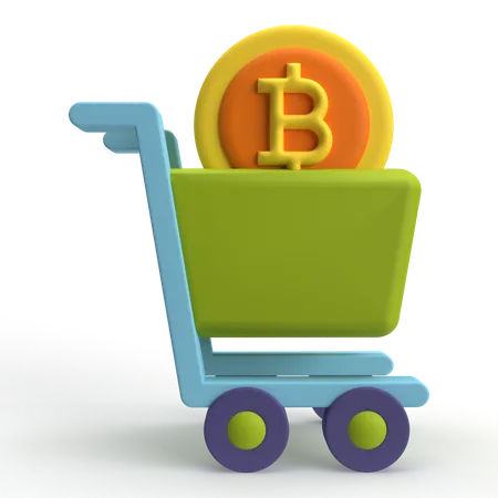 Bitcoin Shopping  3D Icon