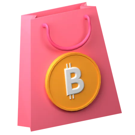 Bitcoin Shopping  3D Icon