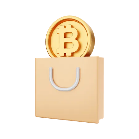 Bitcoin Shopping  3D Icon