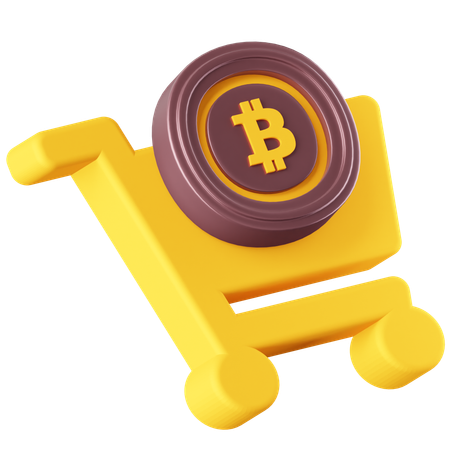 Bitcoin Shopping  3D Icon