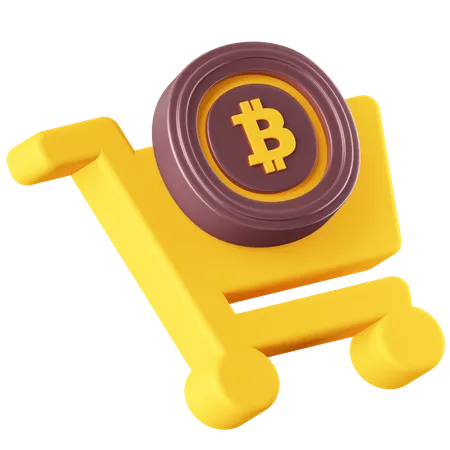 Bitcoin Shopping  3D Icon