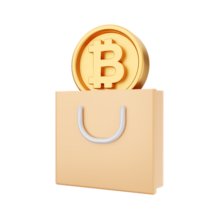 Bitcoin Shopping  3D Icon