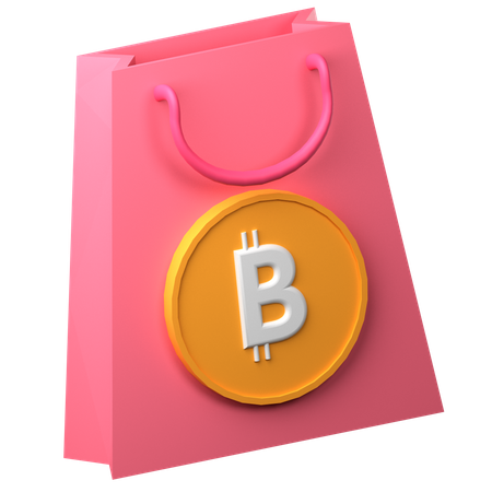 Bitcoin Shopping  3D Icon
