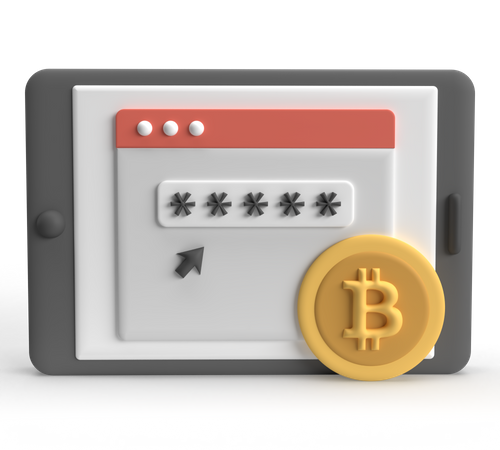 Bitcoin-Sicherheit  3D Icon