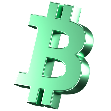 Sinal Bitcoin  3D Icon