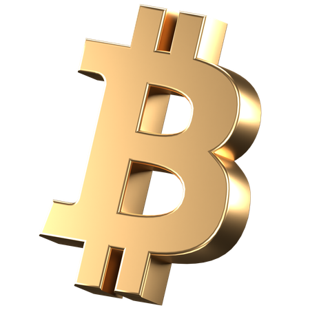 Bitcoin Sign  3D Icon