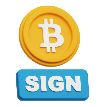 Bitcoin Sign  3D Icon