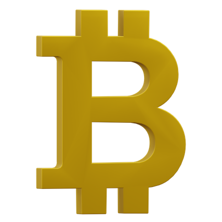 Bitcoin Sign  3D Icon