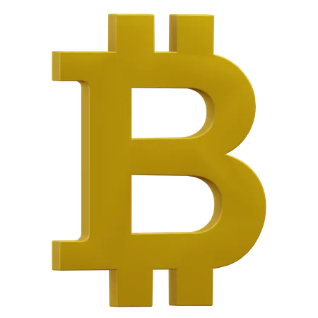 Bitcoin Sign  3D Icon