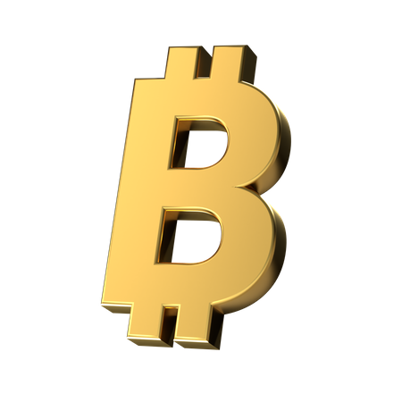 Bitcoin Sign  3D Icon