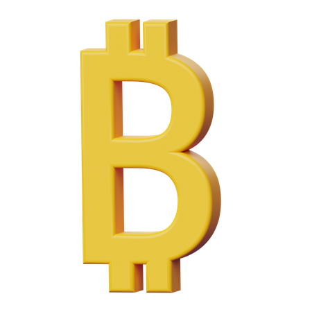 Bitcoin Sign  3D Icon