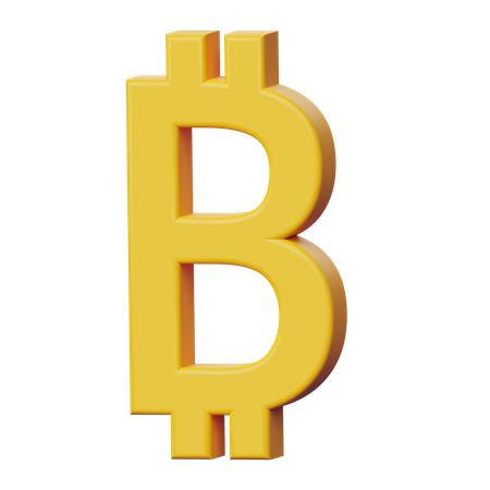 Bitcoin Sign  3D Icon