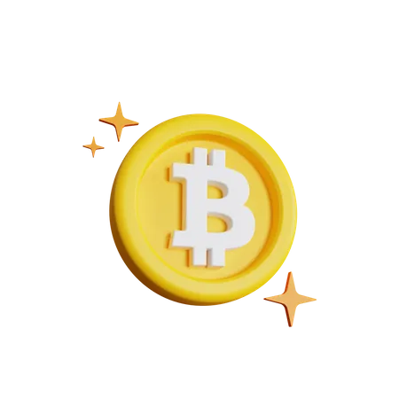 Bitcoin Sparkle  3D Icon