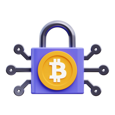 Bitcoin-Sperre  3D Icon