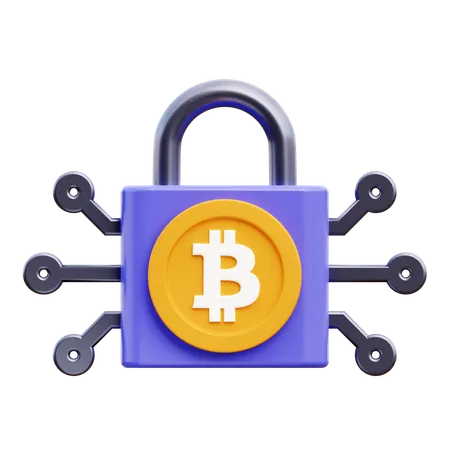 Bitcoin-Sperre  3D Icon