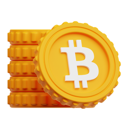 Bitcoin-Stapel  3D Icon