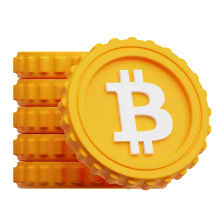 Bitcoin-Stapel  3D Icon