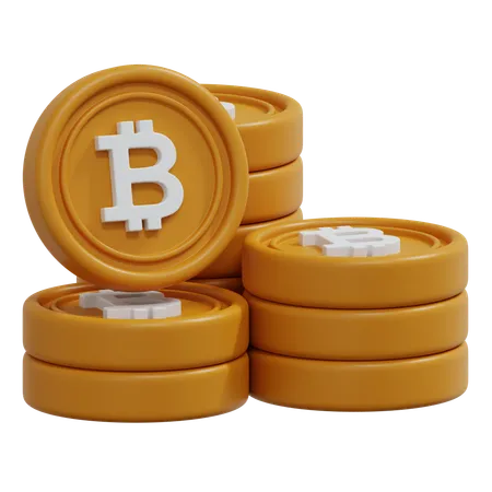 Bitcoin stack  3D Icon