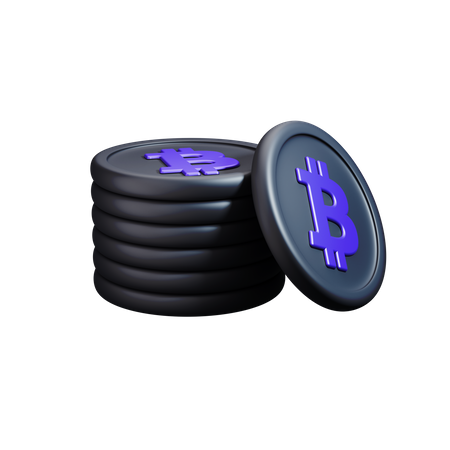 Bitcoin stack  3D Icon