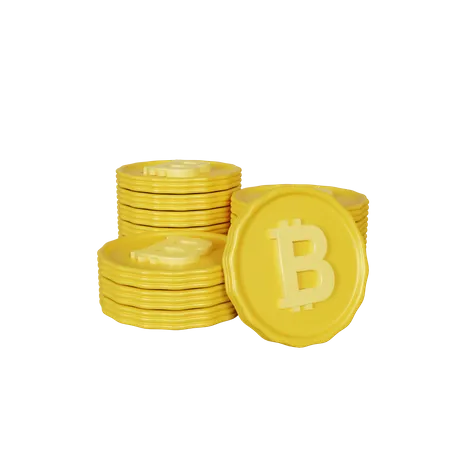 Bitcoin Stack  3D Illustration