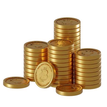 Bitcoin Stack  3D Illustration