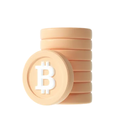 Bitcoin Stack Icon 3D Illustration