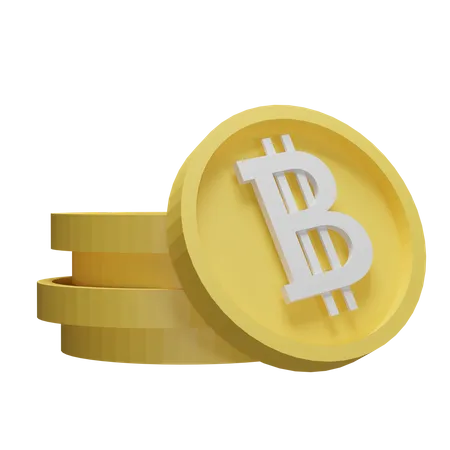 Bitcoin-Stapel  3D Illustration