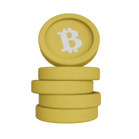 Bitcoin-Stapel  3D Illustration