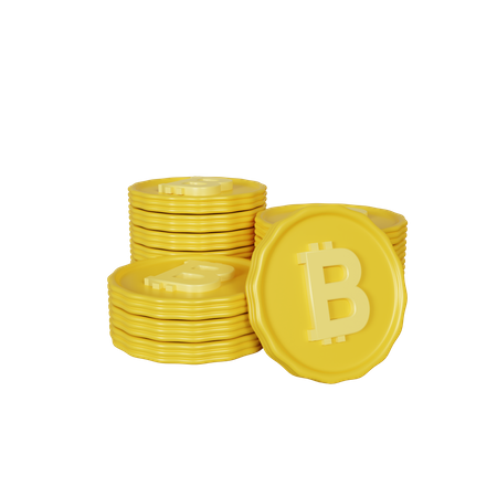 Bitcoin Stack 3D Illustration