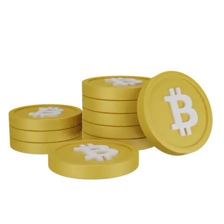 Bitcoin-Stapel  3D Icon