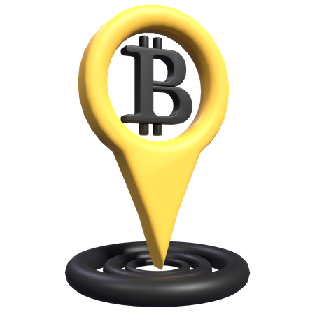 Bitcoin-Standort  3D Icon