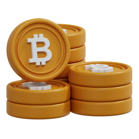 Bitcoin-Stapel  3D Icon