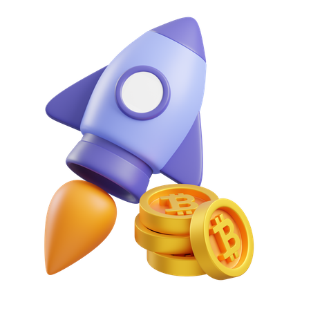 Bitcoin Startup  3D Icon