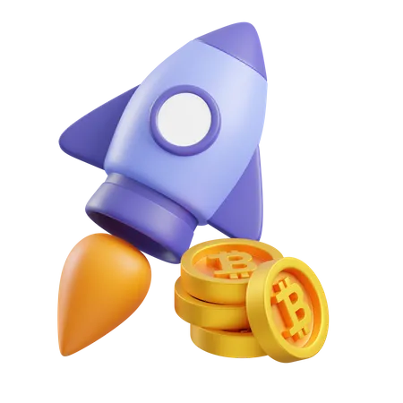 Bitcoin Startup  3D Icon