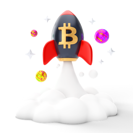 Bitcoin-Startup  3D Icon