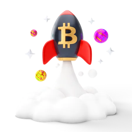 Bitcoin-Startup  3D Illustration
