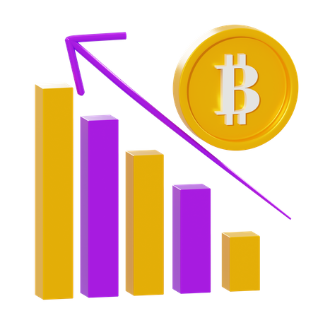 Bitcoin Statistic 3D Illustration