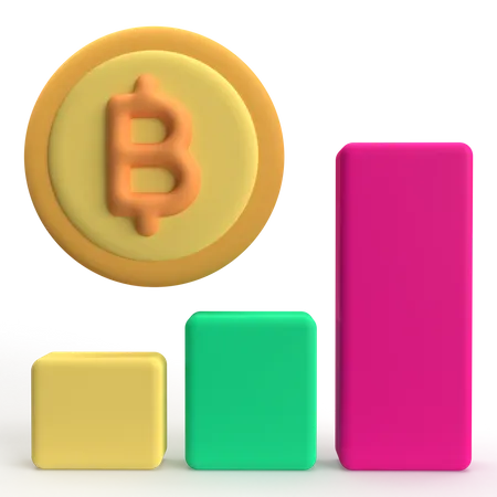 Bitcoin Statistics  3D Icon