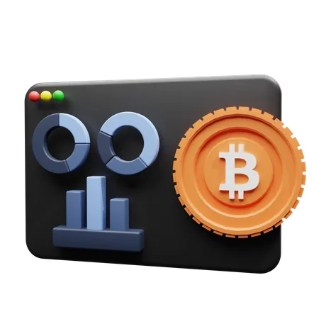 Bitcoin Statistics Website 3D Illustration