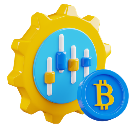 Statistiques Bitcoin  3D Icon