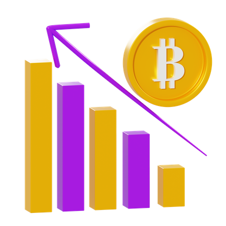 Statistiques Bitcoin  3D Illustration