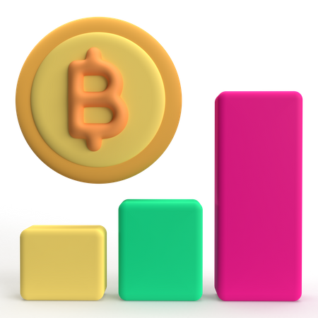 Statistiques Bitcoin  3D Icon